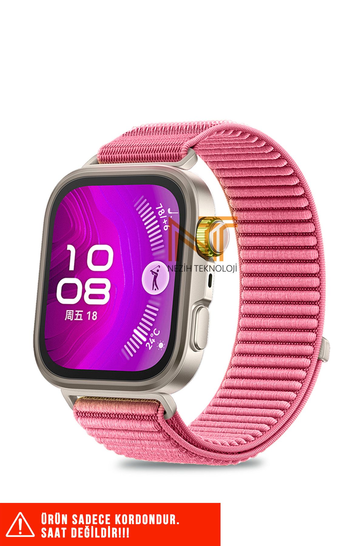 Nezih Case Huawei Fit 4 Pro / Fit 4 / Fit 3 Uyumlu Sportif Örgü Cırtlı Pratik Kordon