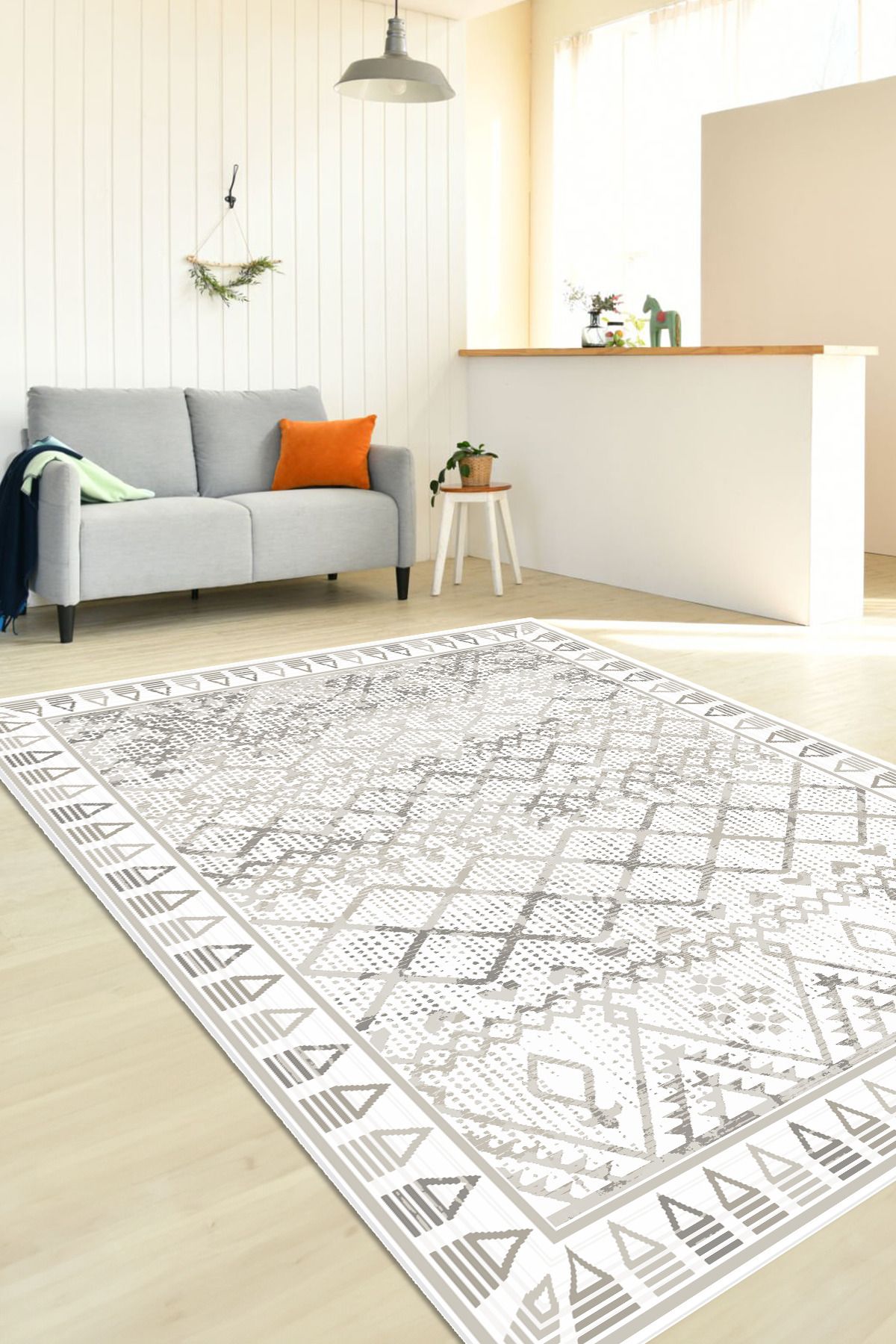 VELLORA HOME Kaymaz Tabanlı Yıkanabilir Dijital Baskılı Yolluk Halı Abudabi