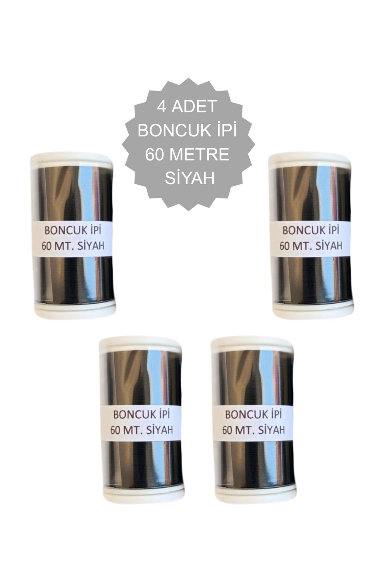 Eskişehir hobi sanat 4 Adet 60 Metre Kum Boncuk Ipi Miyuki Ipi Boncuk Ipi Siyah Renk
