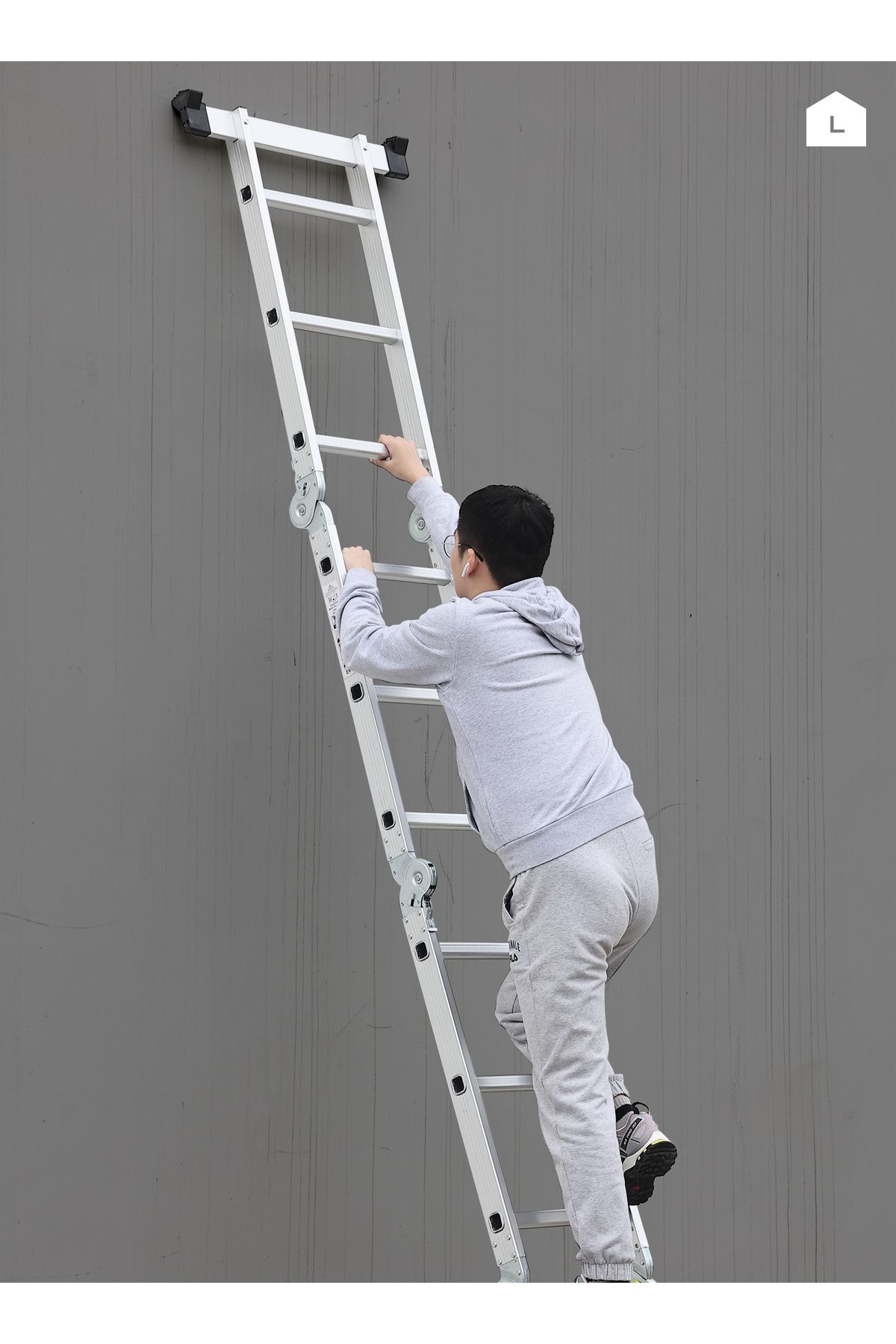 Lawazim-5.7m Foldable Multi-Purpose Ladder – Adjustable A-Frame, Extension & Scaffold Use 6