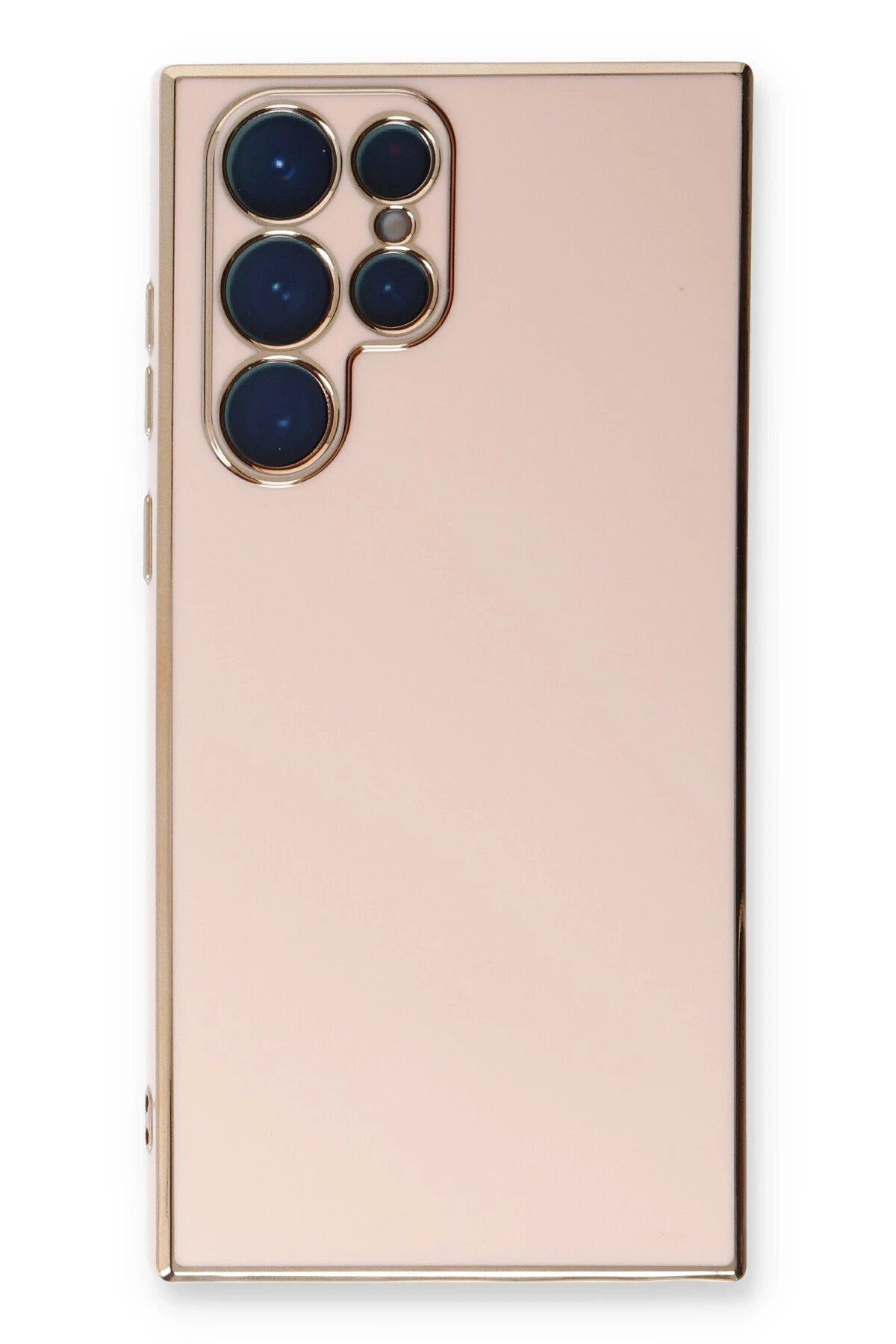Toptan Bulurum Samsung Galaxy S22 Ultra Kılıf Volet Silikon - Pembe