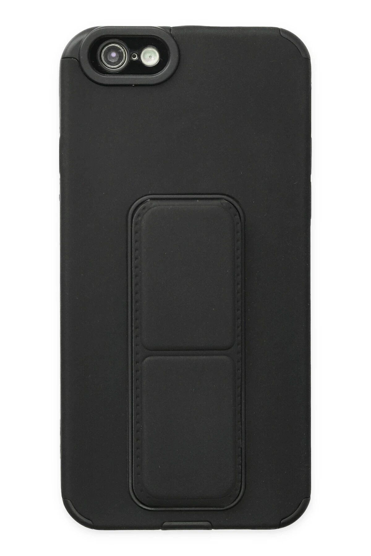 Toptan Bulurum iPhone 6 Kılıf Mega Standlı Silikon - Siyah