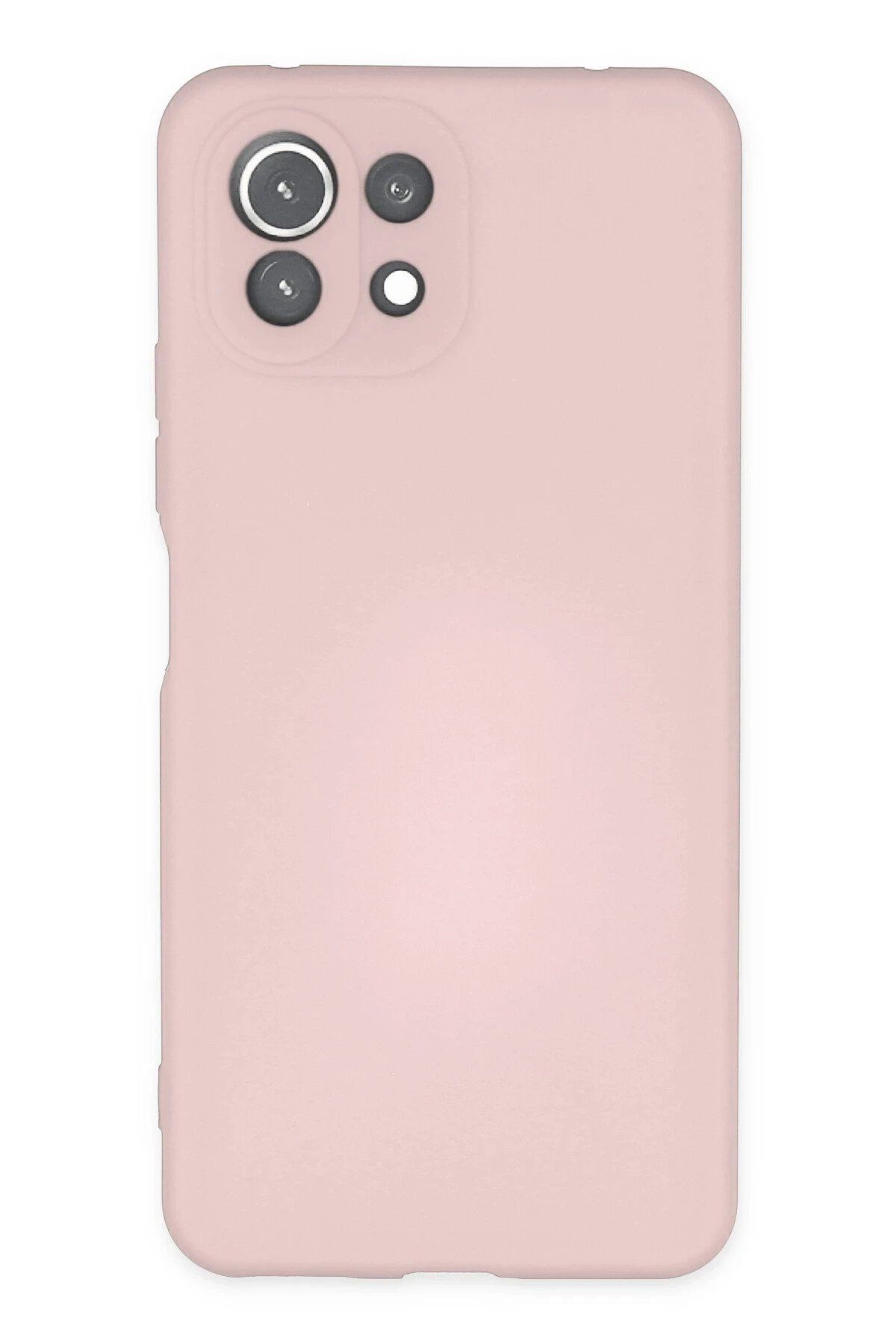 Toptan Bulurum Xiaomi Mİ 11 Lite Kılıf Nano içi Kadife Silikon - Pudra