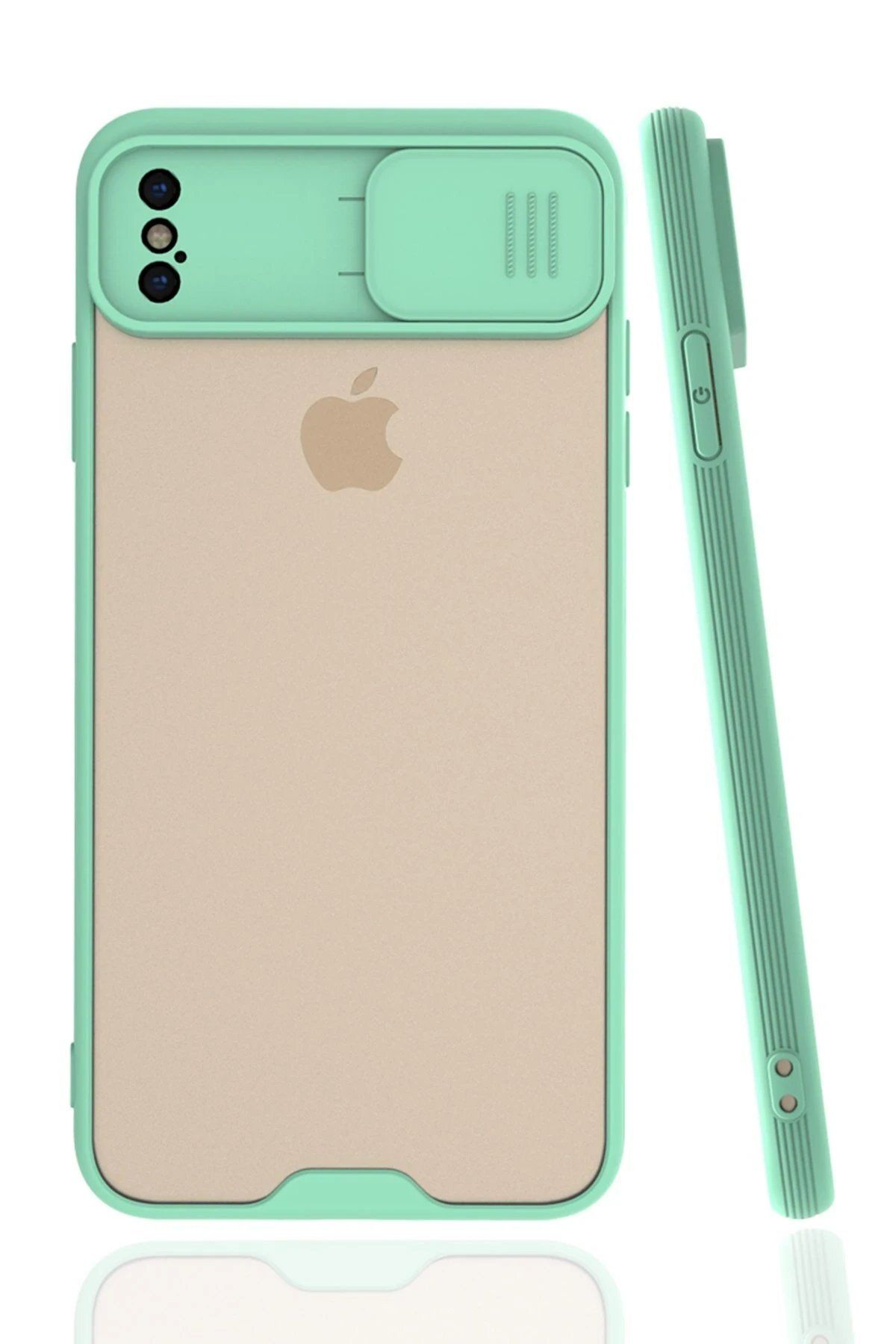 Toptan Bulurum iPhone XS Max Kılıf Platin Kamera Koruma Silikon - Açık Yeşil