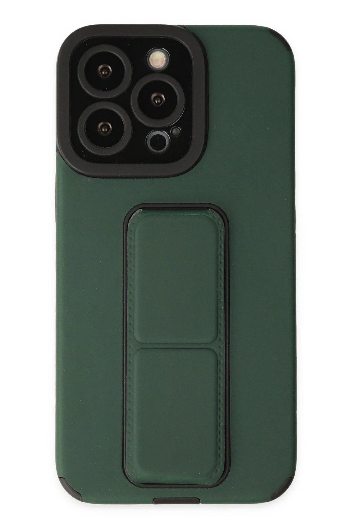 Toptan Bulurum iPhone 13 Pro Kılıf Mega Standlı Silikon - Yeşil