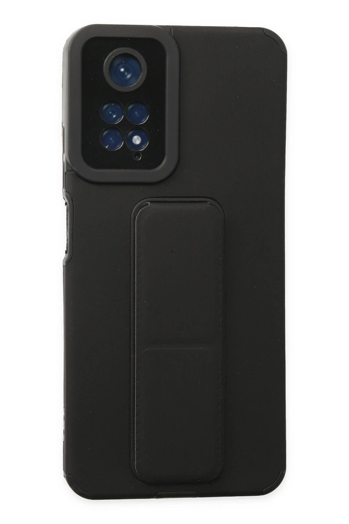 Toptan Bulurum Xiaomi Redmi Note 11 Kılıf Mega Standlı Silikon - Siyah