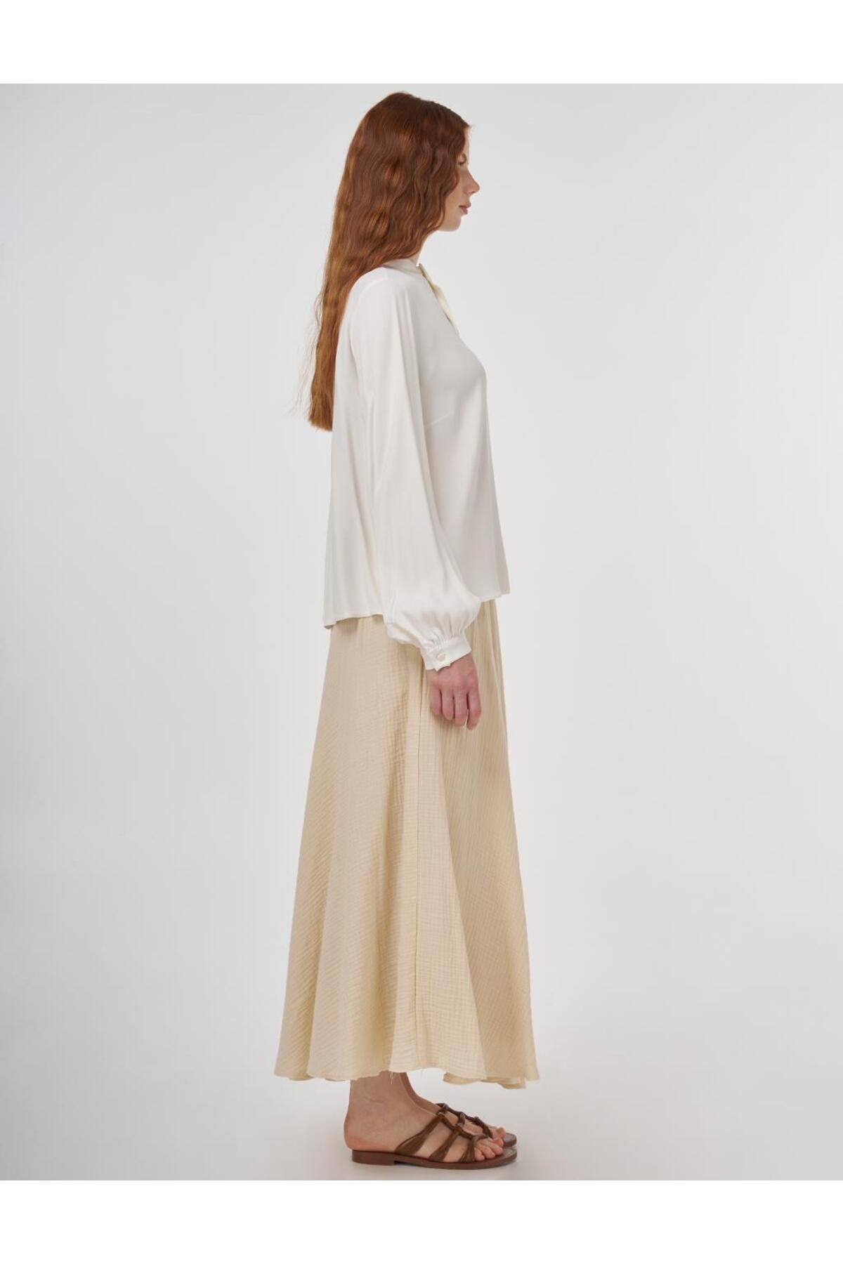KYR-Button Detailed Viscose Blouse Ecru 6