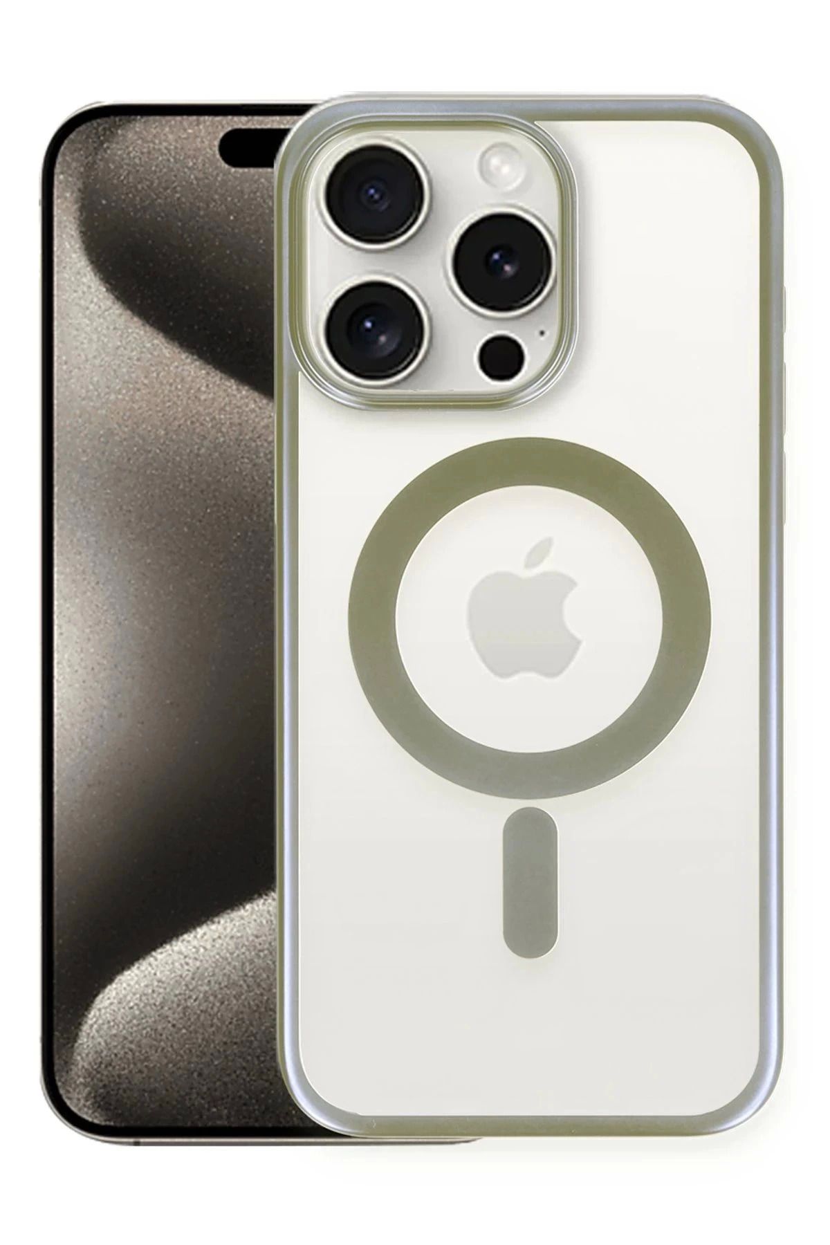 Vita Premio BFS iPhone 15 Pro Kılıf Erozi Magsafe Kapak - Gri
