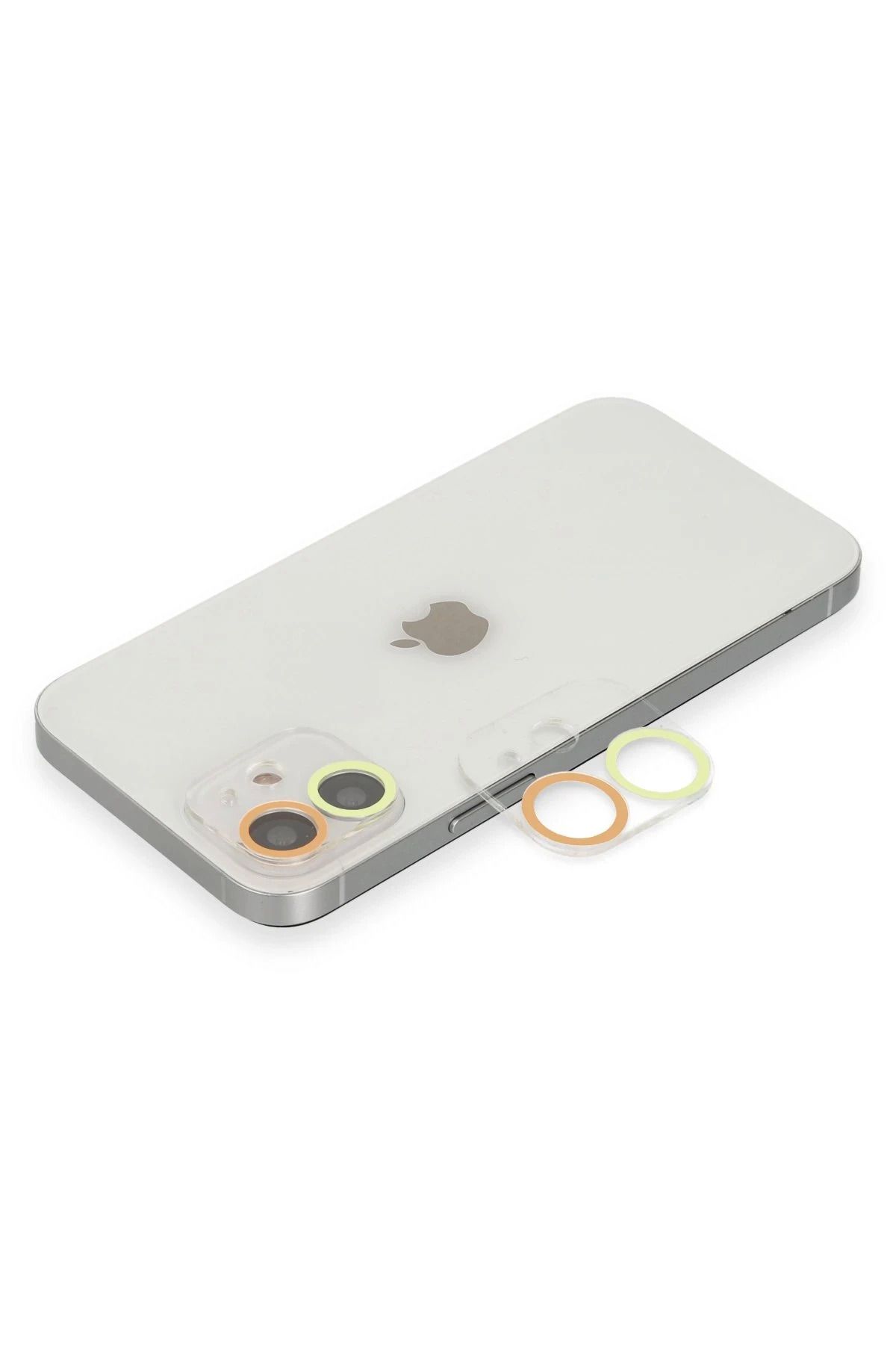 Vita Premio BFS iPhone 12 Mini Renkli Kamera Lens Koruma Cam - Sarı-Turuncu Uyumlu