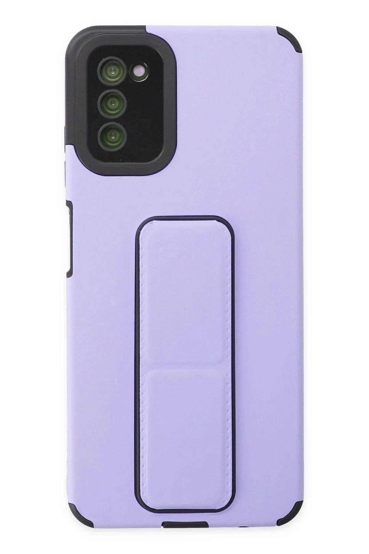 Vita Premio BFS Samsung Galaxy A03S Kılıf Mega Standlı Silikon - Lila
