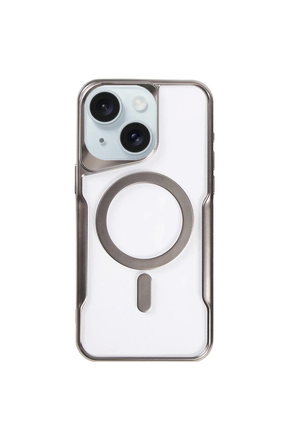 Vita Premio BFS iPhone 15 Kılıf Boyi Magsafe Silikon Kapak - Titan Gri