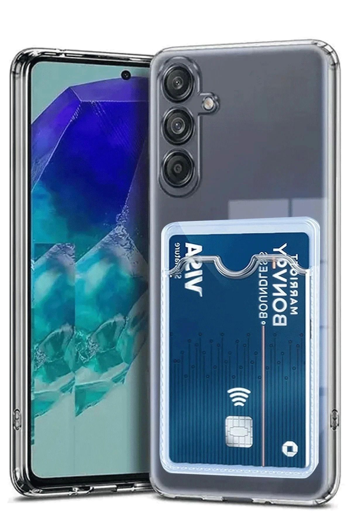 Vita Premio BFS Samsung Galaxy A56 Kılıf Kart Şeffaf Silikon - Şeffaf