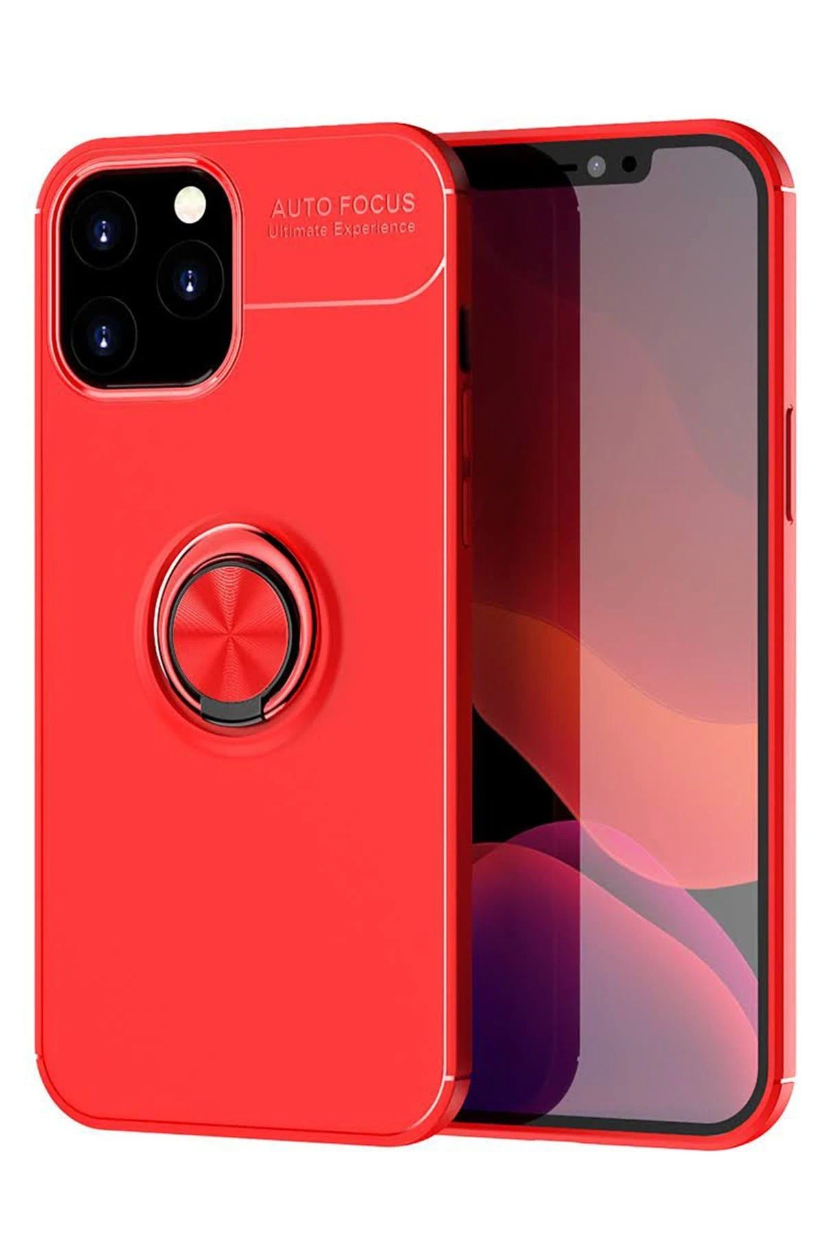 Vita Premio BFS iPhone 12 Pro Max Kılıf Range Yüzüklü Silikon - Kırmızı