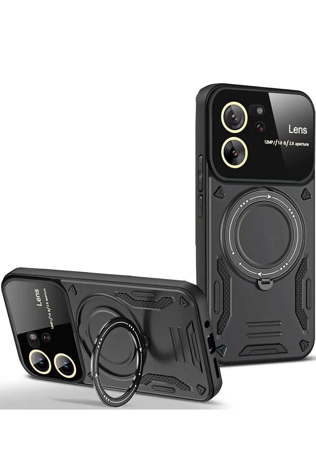Vita Premio BFS Xiaomi Mi 13T Pro Kılıf Joy Lens Standlı Kapak - Siyah