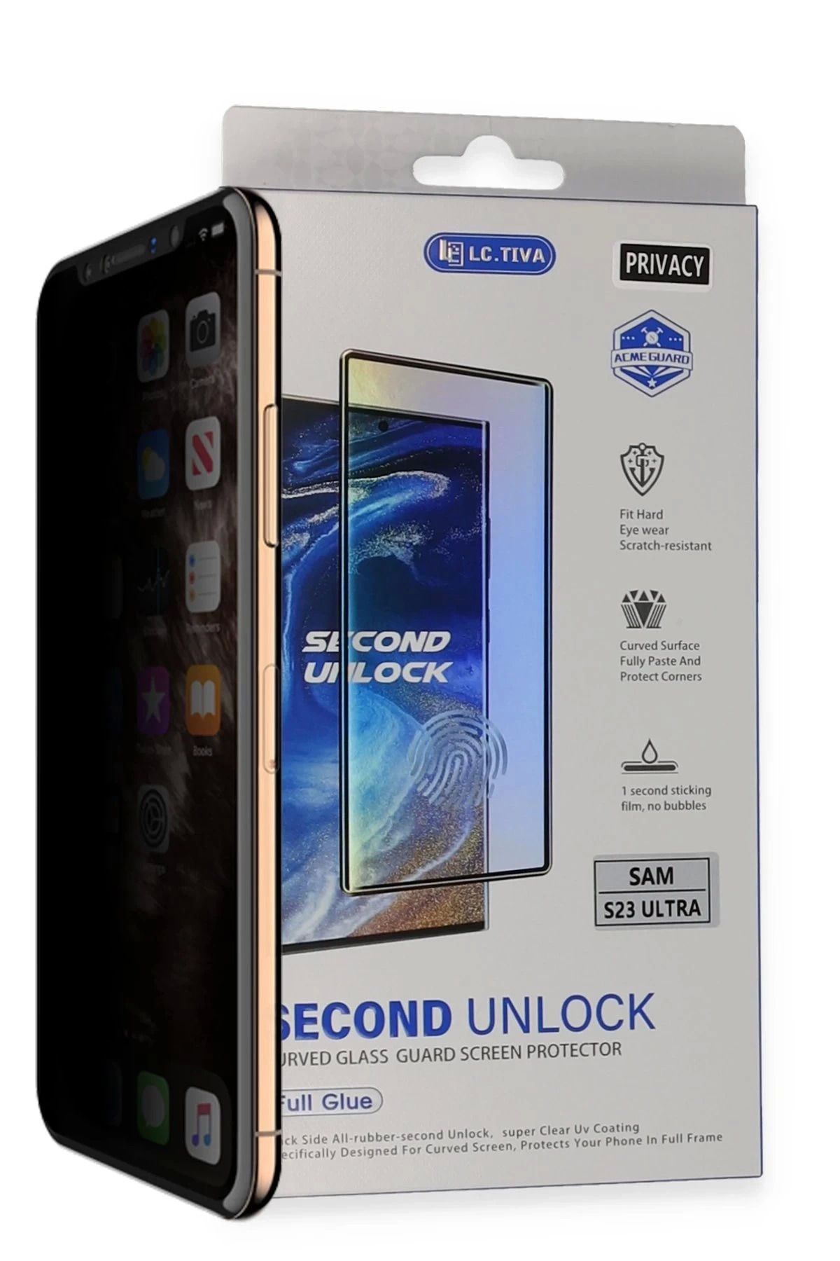Vita Premio BFS Samsung Galaxy S23 Ultra Durable Full Glue Curved Hayalet Cam