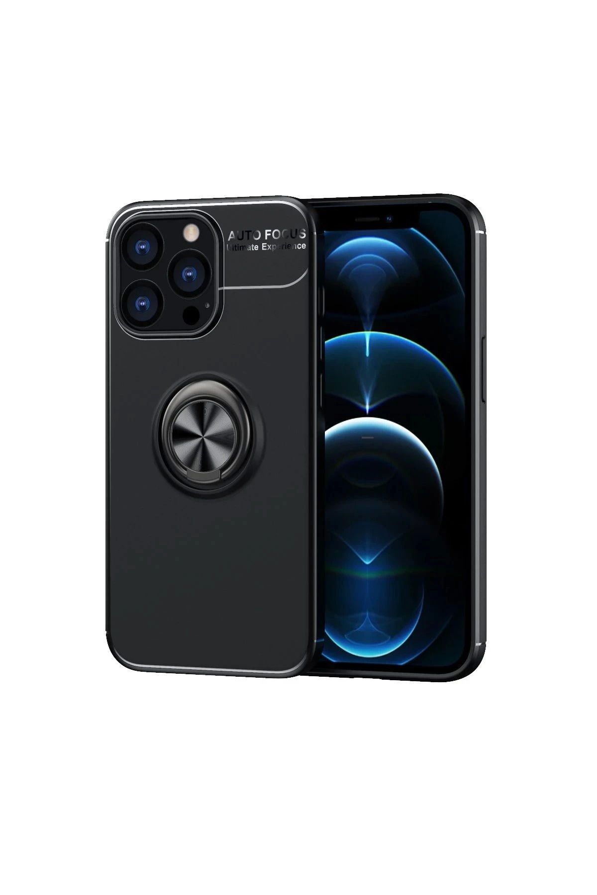 Vita Premio BFS iPhone 13 Pro Kılıf Range Yüzüklü Silikon - Siyah