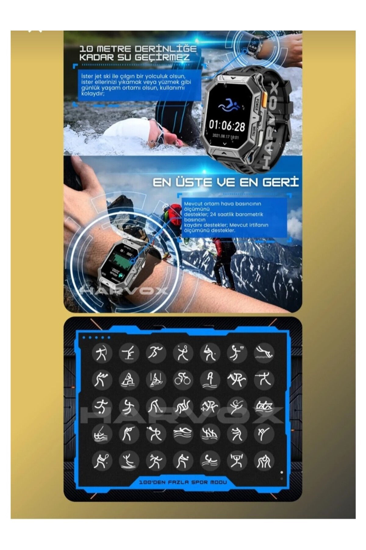 Marka Aksesuar Harvox Watch X1 Pro TANK SAAT GERİ GELDİ Saat