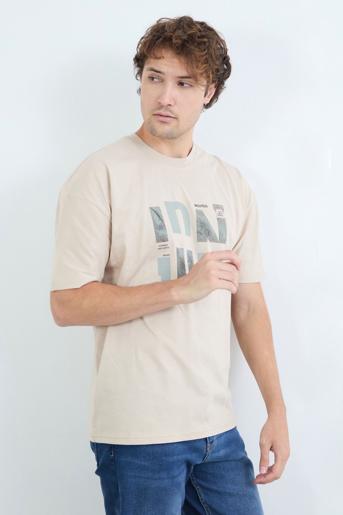 Fulla Moda Yazı Baskılı Oversize Tişört
