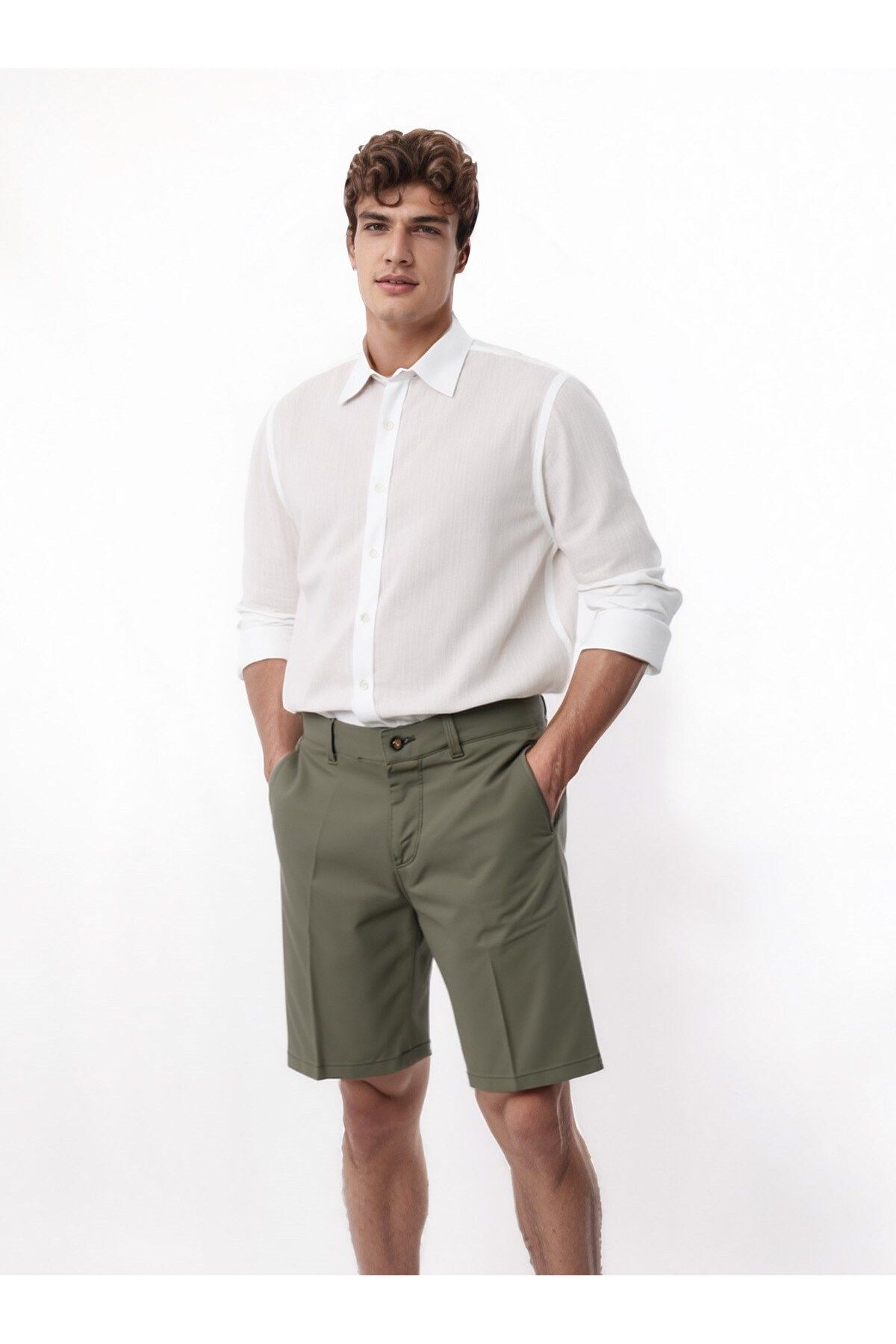 Velvarde / SLIM SHORT/ HAKİ
