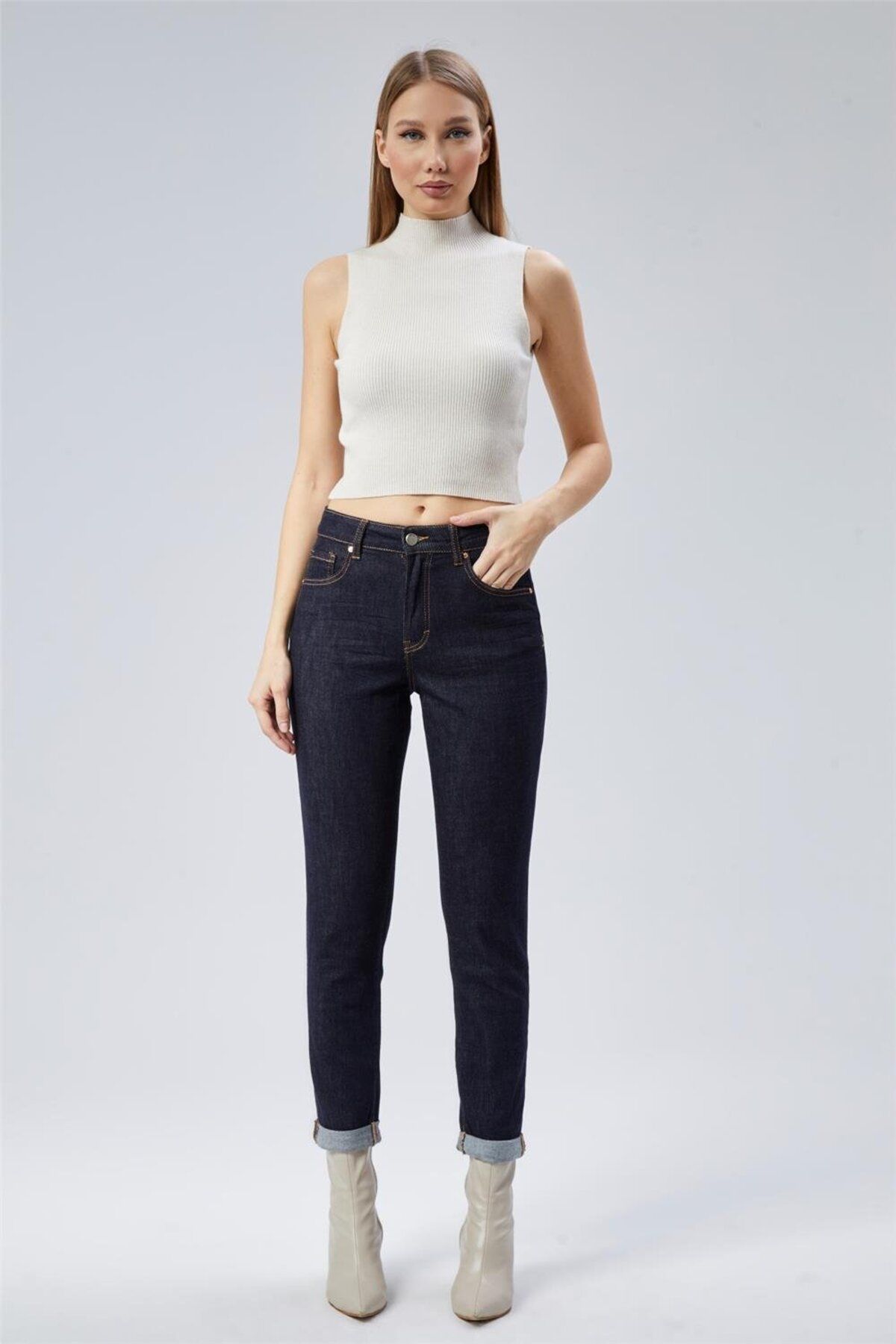 HomeStore Jean Katlı Paça Pant