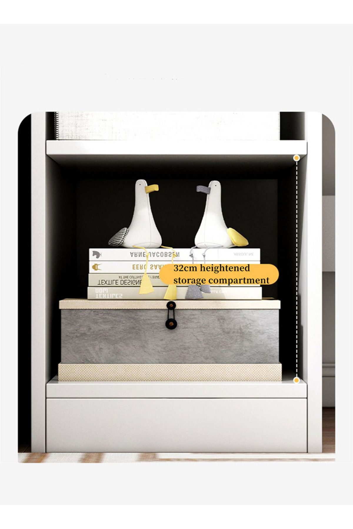 sharpdo-Home Office Desk, Simple Computer Desk With Opened Storage Shelves 132*40*120 cm 5