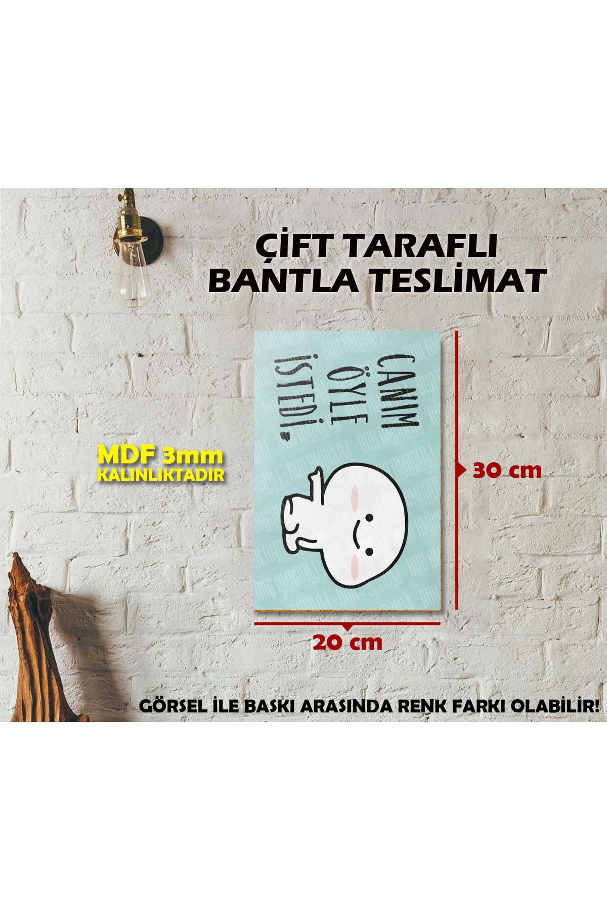 Borambalaj Komik Canım Öyle İstedi Poster MDF Tablosu 20x30 cm