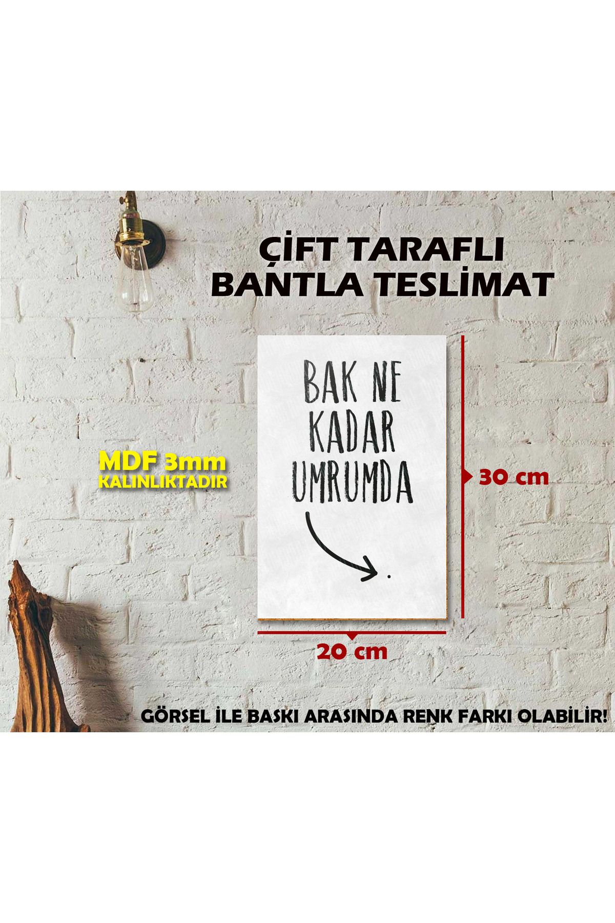 Borambalaj Bak Ne Kadar Umrumda MDF Tablo Tasarımı 20x30 cm