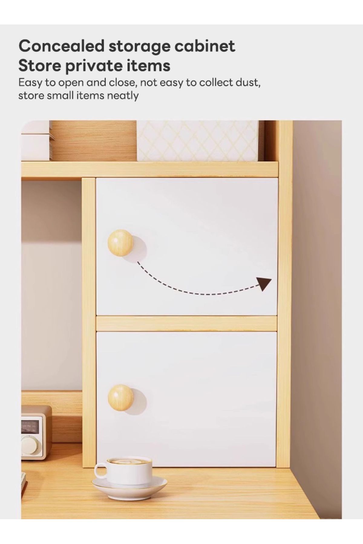 sharpdo-Bedroom Home Desk Computer Desk, Bookshelf Integrated Simple Study Table 100*48*113CM 3