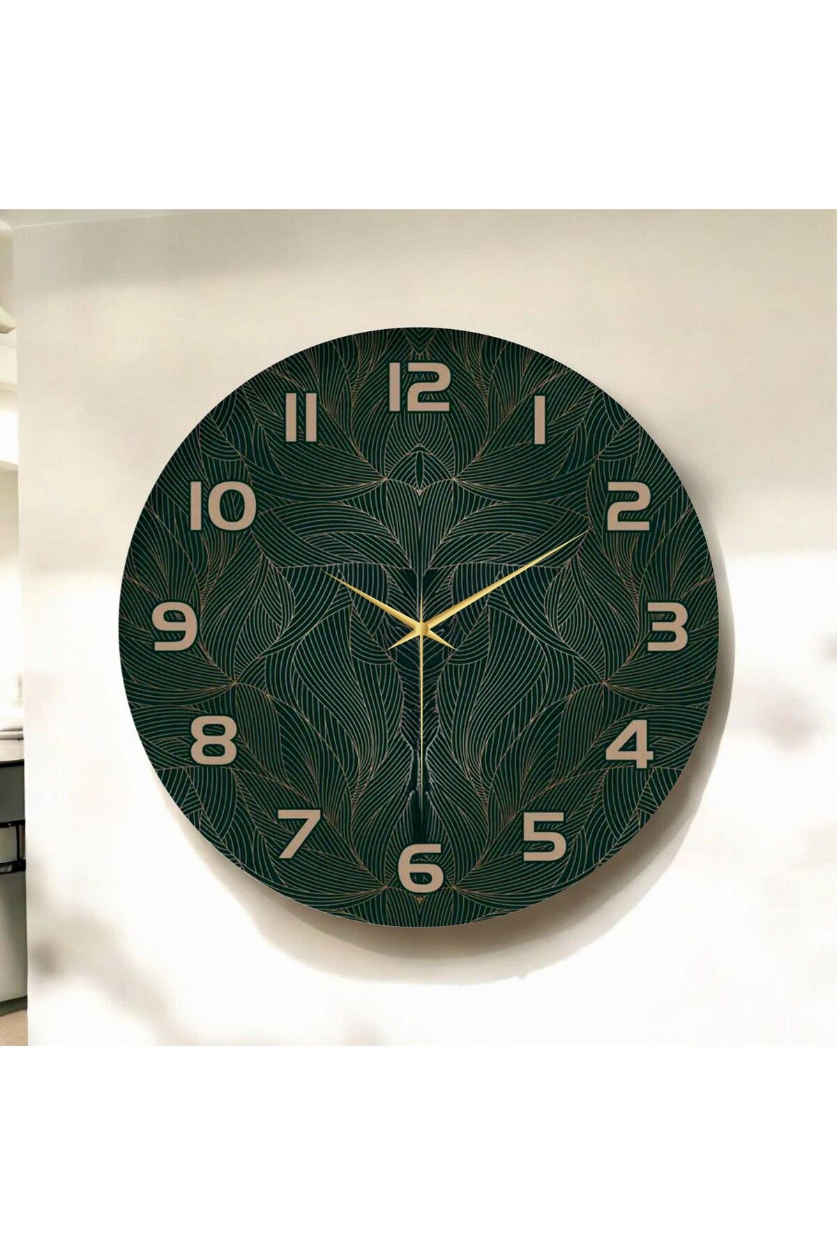AA Shop Renkli Baskı Desenli Sayılı Hediyelik Ahşap Sessiz Duvar Saati 50cm