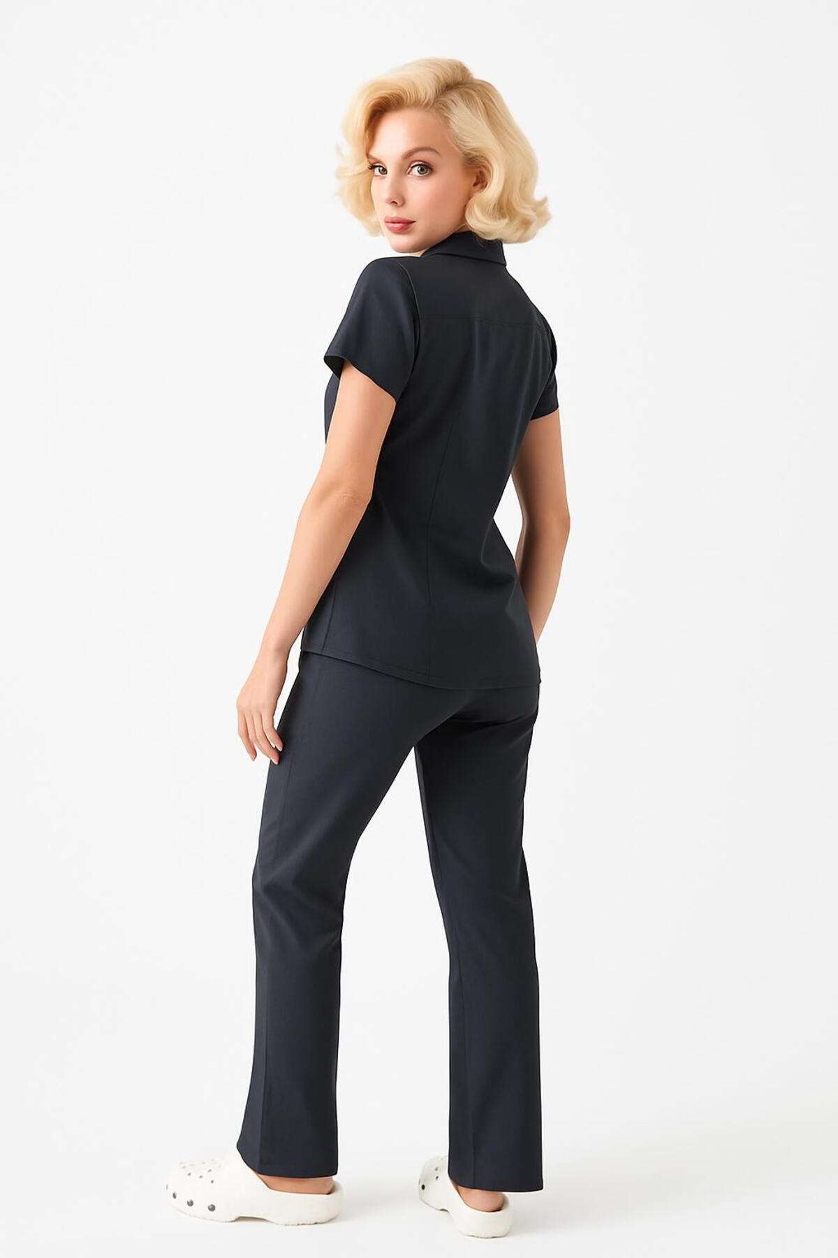 Myscrubs Moonlight@PoloYaka Fermuarlı Strech Scrubs Takım