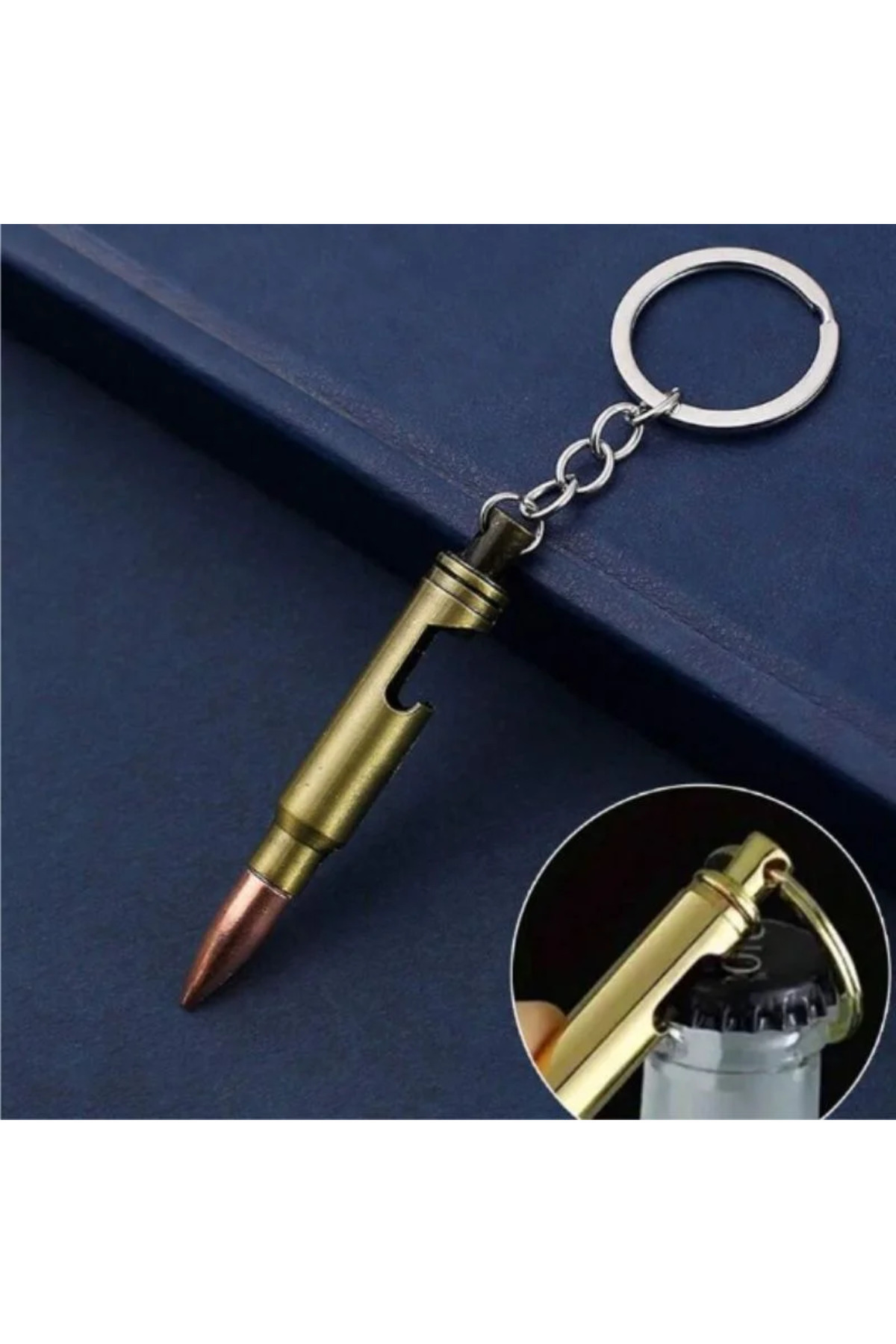 OEM-Bullet bottle opener keychain, cool and practical accessory, gold 3