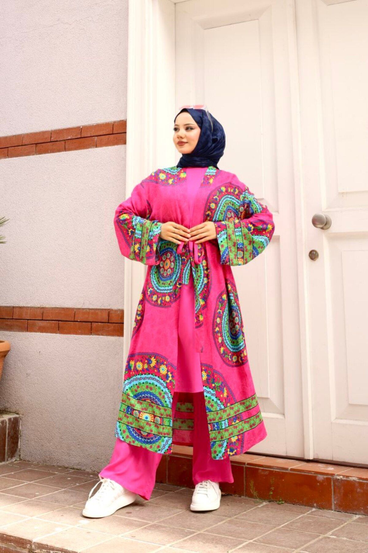 naimabutik Yazlık Organik Pamuk Kumaş Kimono Abaya Kadın Giyim - Naima Butik