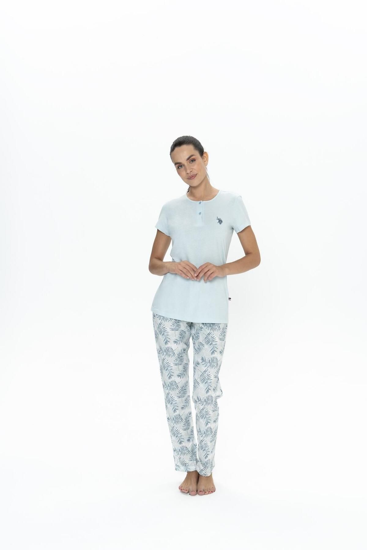 U.S. Polo Assn. Us Polo Kadın Büyük Beden Pijama Takım, %50 Modal %50 Pamuk