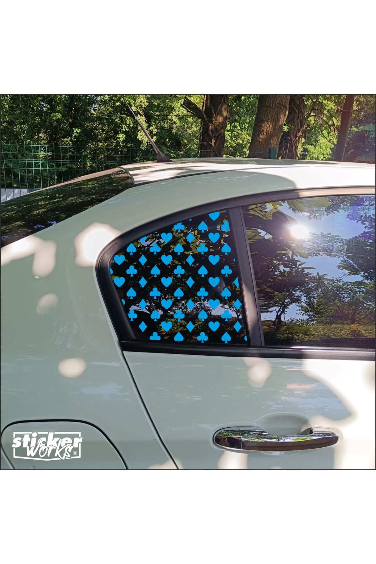 Sticker Works EGEA Kelebek Cam İskambil Desen - Sağ Sol