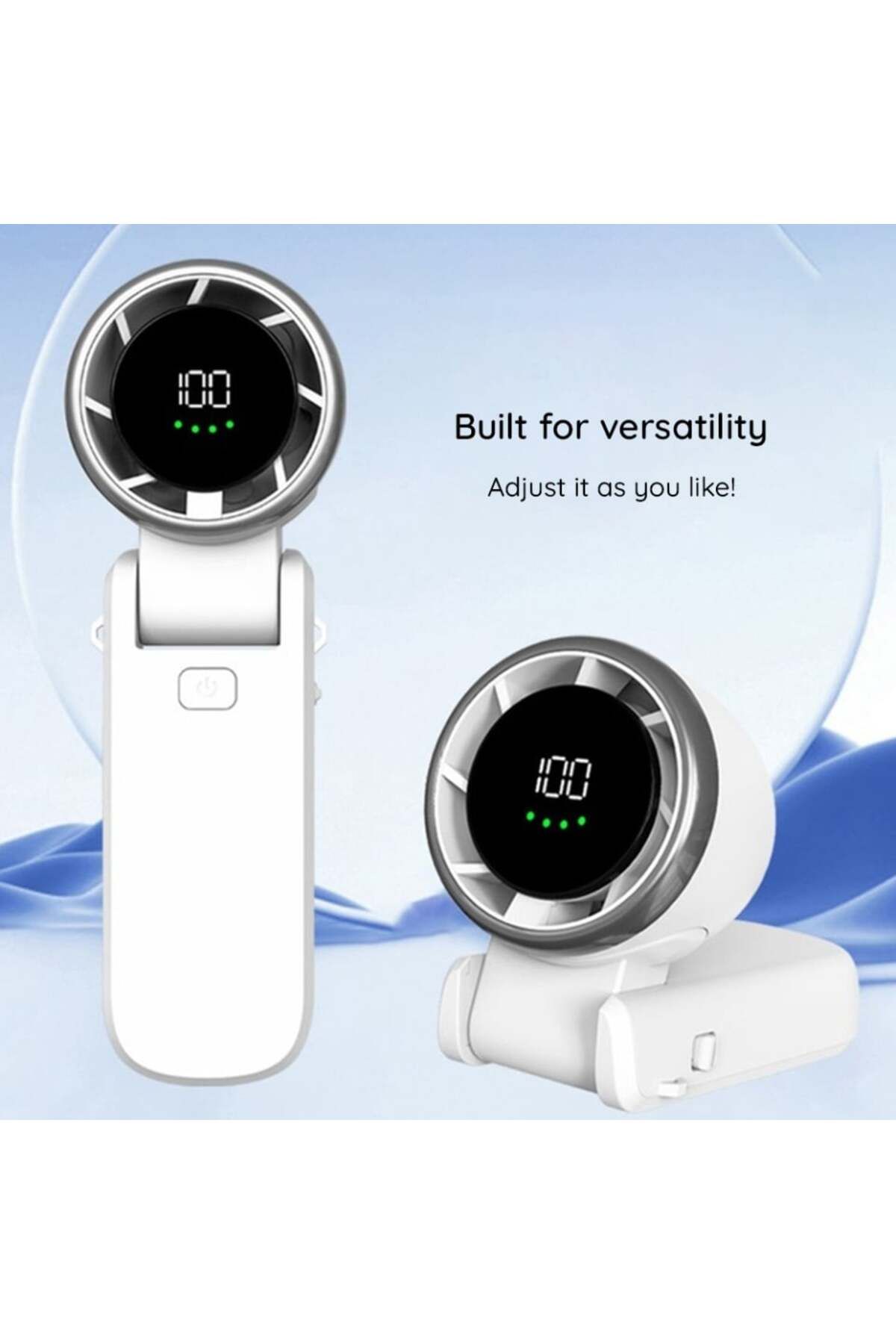 SKYDDAR INNOVATION-Mini ventilator portabil A9, afișaj LED, 5 viteze, USB-C, baterie de 5000mAh, silențios și reîncărcabil, verde 2