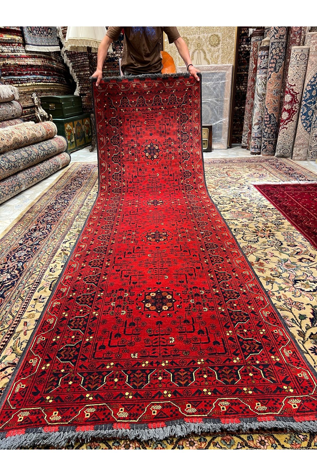 RD RAMAZAN DAĞ EL HALI SANATI El Dokuma Afgan Bilicik Halısıdır Birinci Sınıf Kalitesi Ebat 291x88