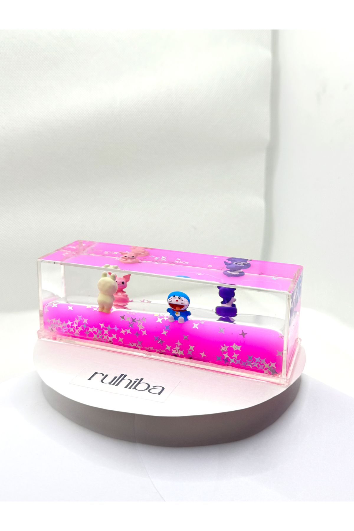 Rulhıba Sanrio Kuromi Temalı Şirin Figürlü Sulu Akvaryum Biblo – Batmayan Dekoratif Masa Süsü
