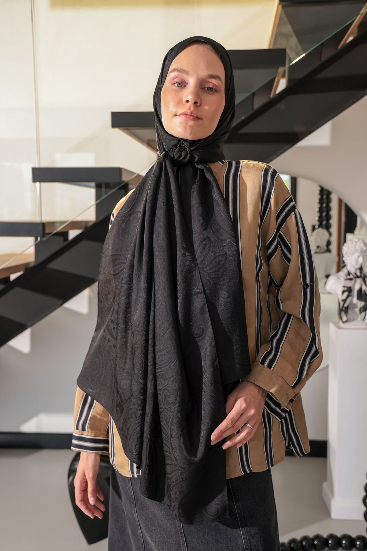 zanel scarf Line Up Desen Şal Eşarp
