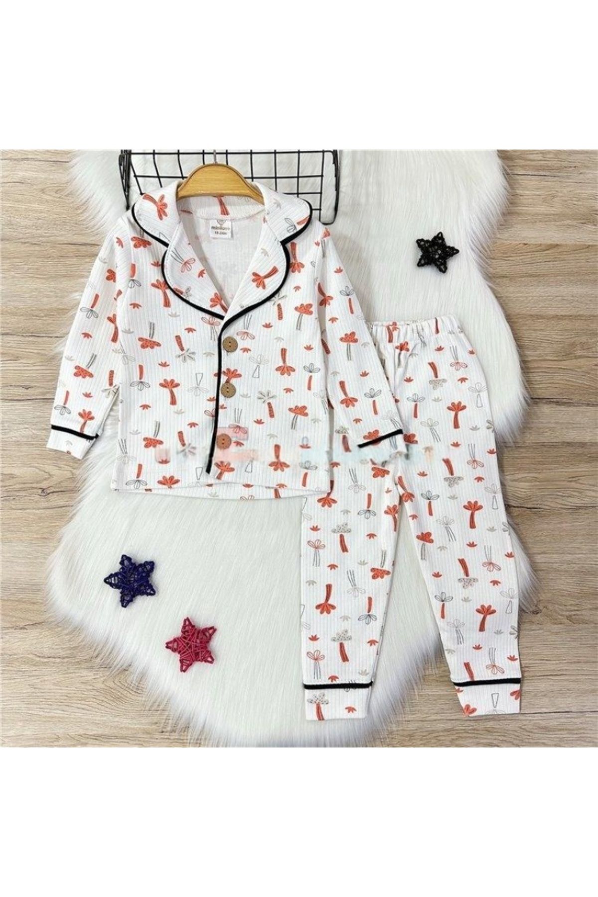 BABYZUM Palmiye Baskılı Pijama Takım