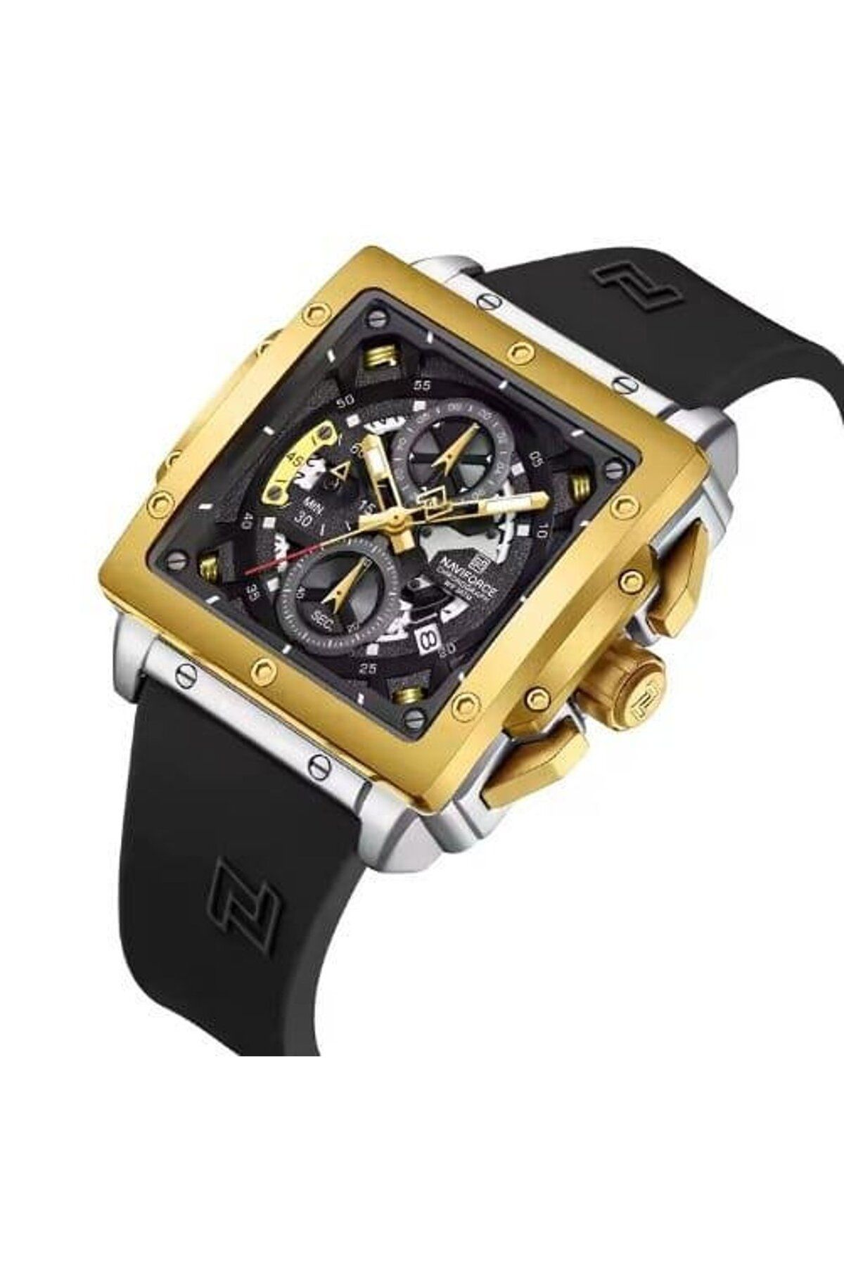 Naviforce Erkek Kol Saati Fonksiyonlu Silikon Kordon Gold 2110