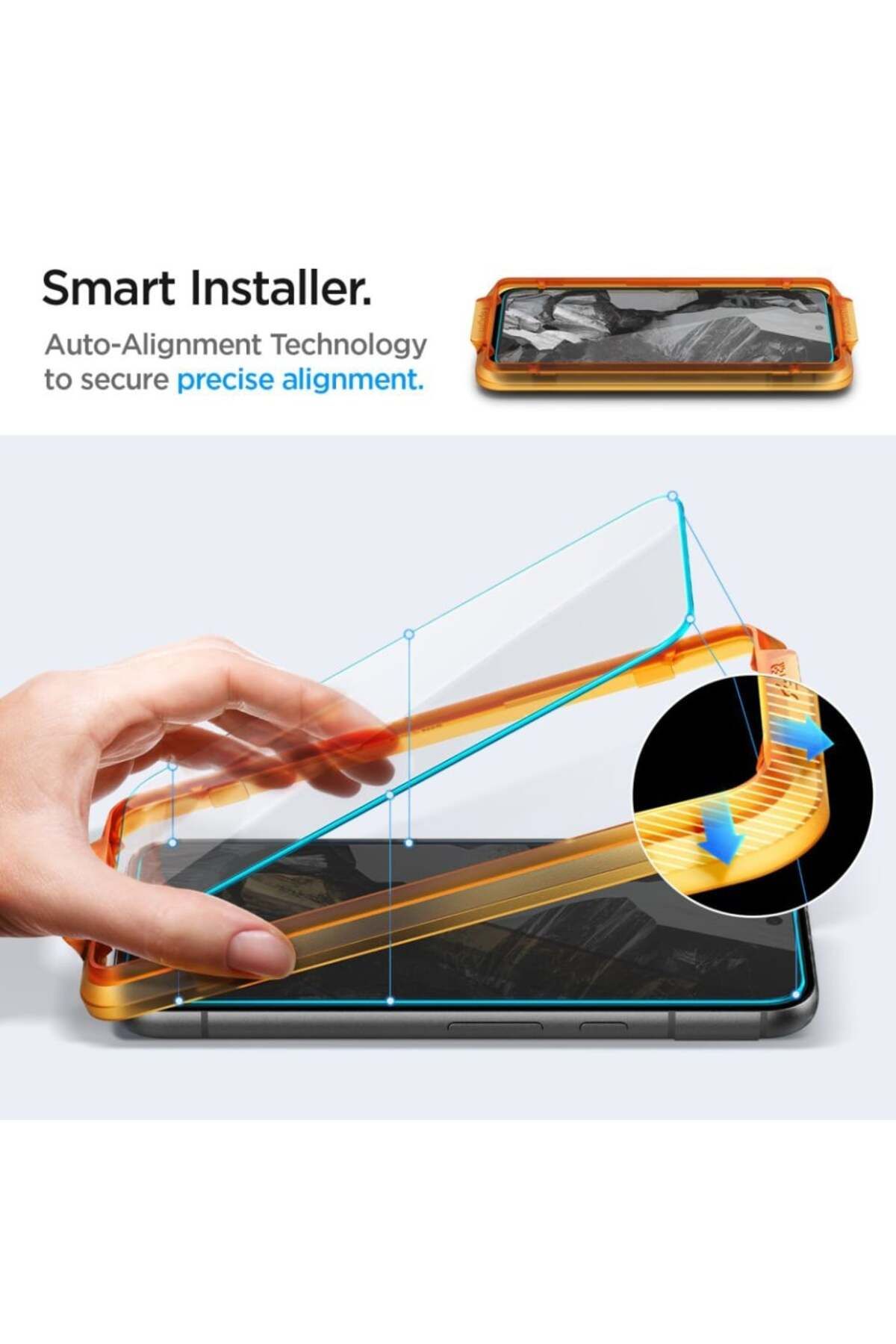 Spigen-[SET 2x] Folie de protecție ecran din sticlă securizată pentru Google Pixel 8a, Glas.tR Align Master, Spigen, Transparentă 5