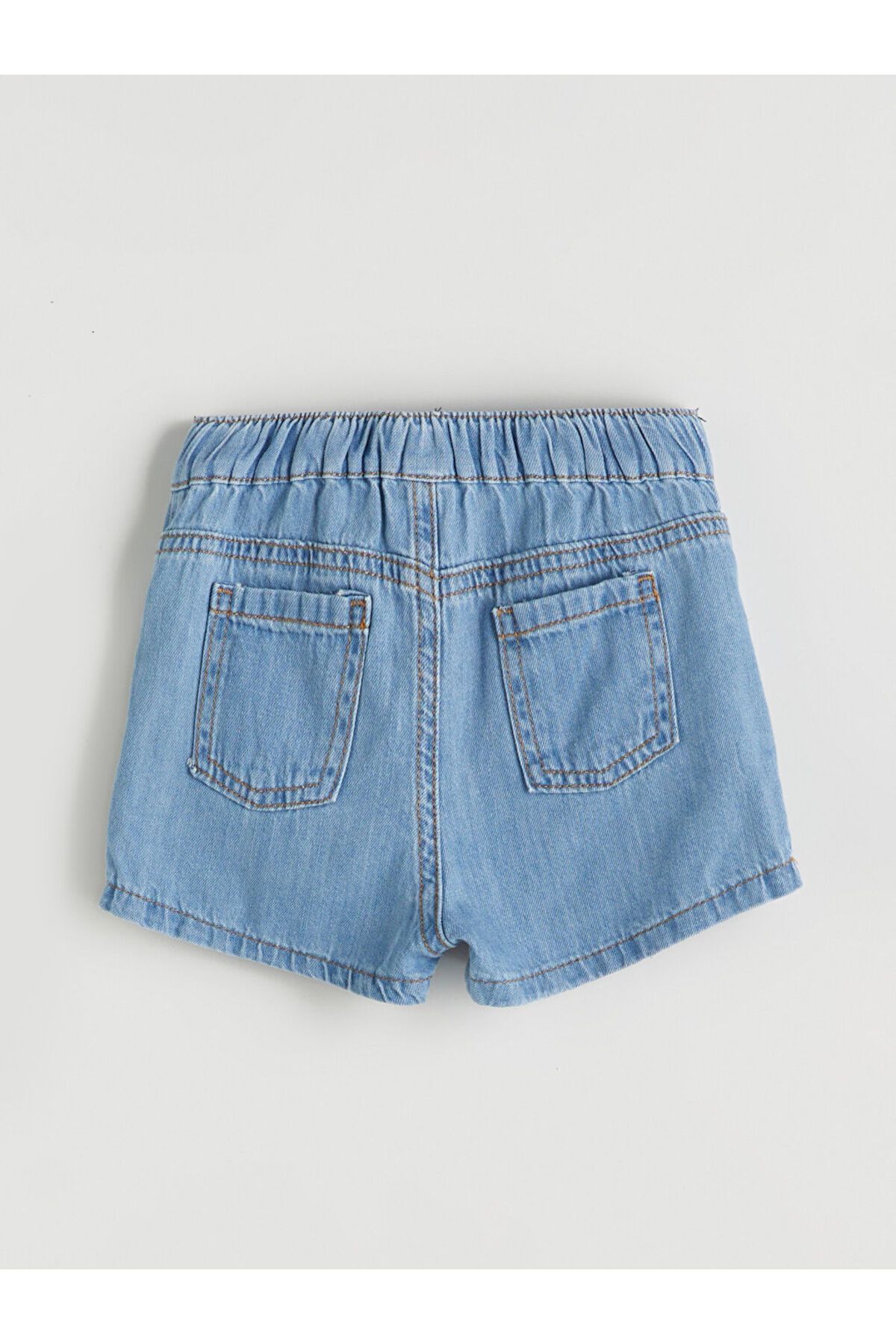 LC Waikiki-Sparkling Selections from Shining Store |   Ecru Ruffled Collar Baby Girl Blouse and Jean Shorts 2-Piece 7
