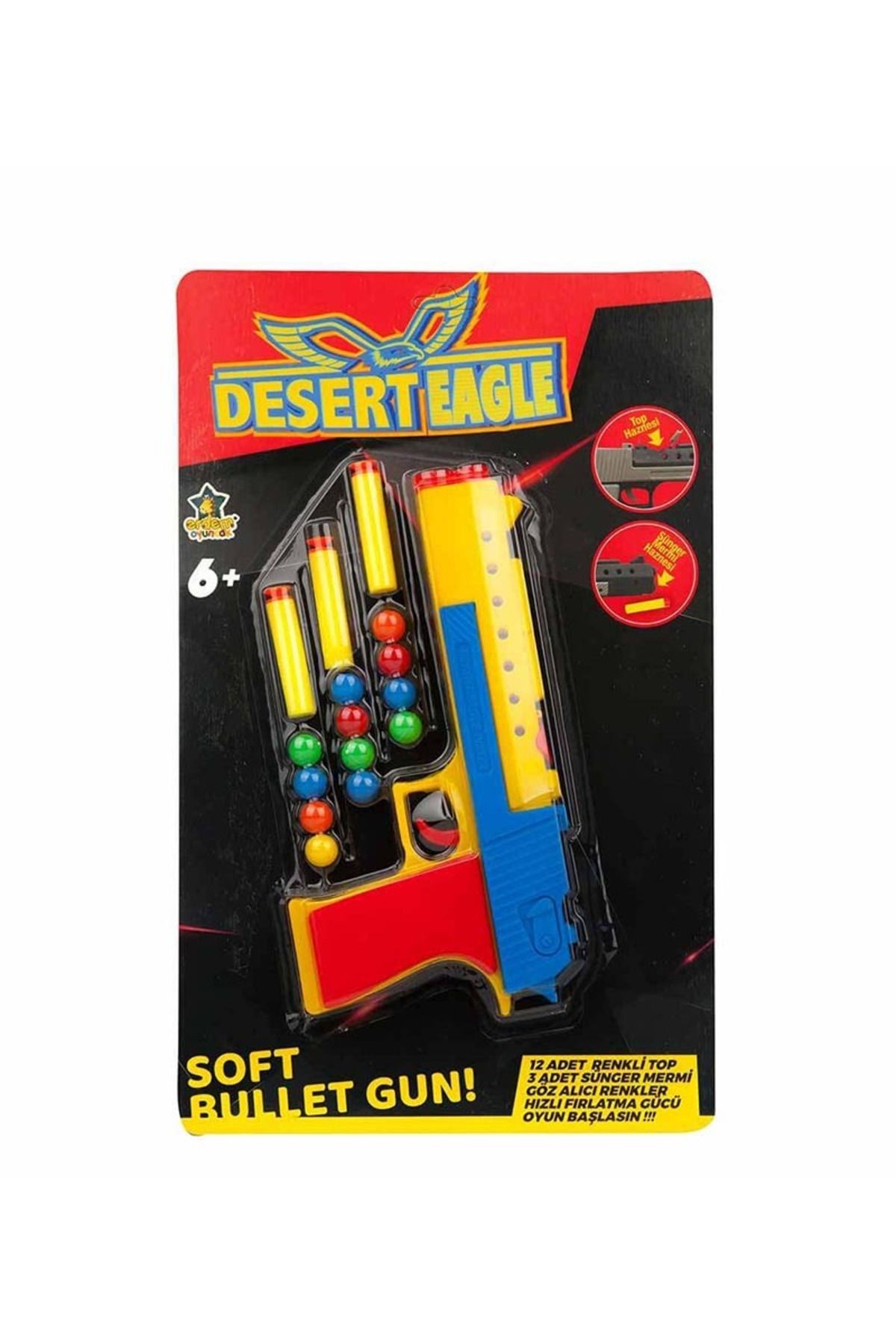 Shoplandu Desert Eagle Sünger Mermi ve Top Atan Oyuncak Tabanca