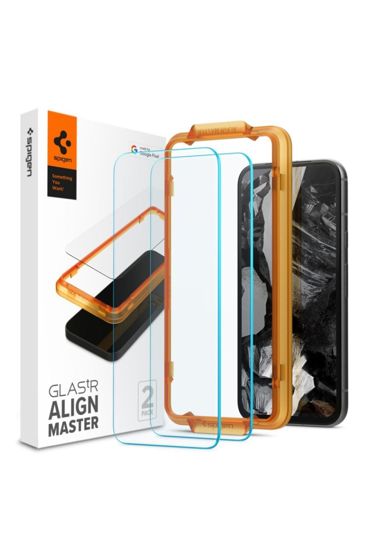 Spigen-[SET 2x] Folie de protecție ecran din sticlă securizată pentru Google Pixel 8a, Glas.tR Align Master, Spigen, Transparentă 1
