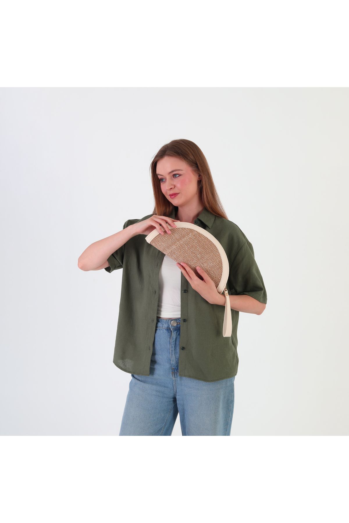 GUONN Venice Hasır Clutch Çanta