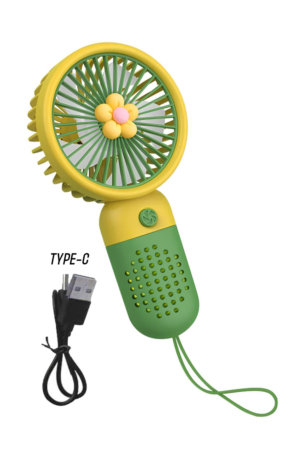 kutuTR 🌼 Renkli Mini Çiçek Fan – El Tipi Şarjlı Vantilatör 🌬️