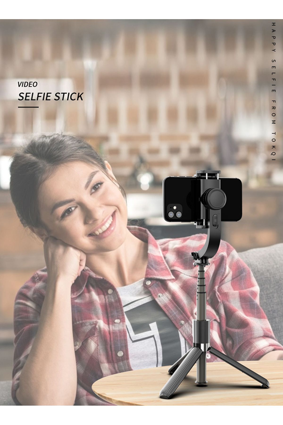 sharpdo-Multi-function Bluetooth Mobile Phone Selfie Stick Gimbal Single-axis Anti-shake Tripod 3