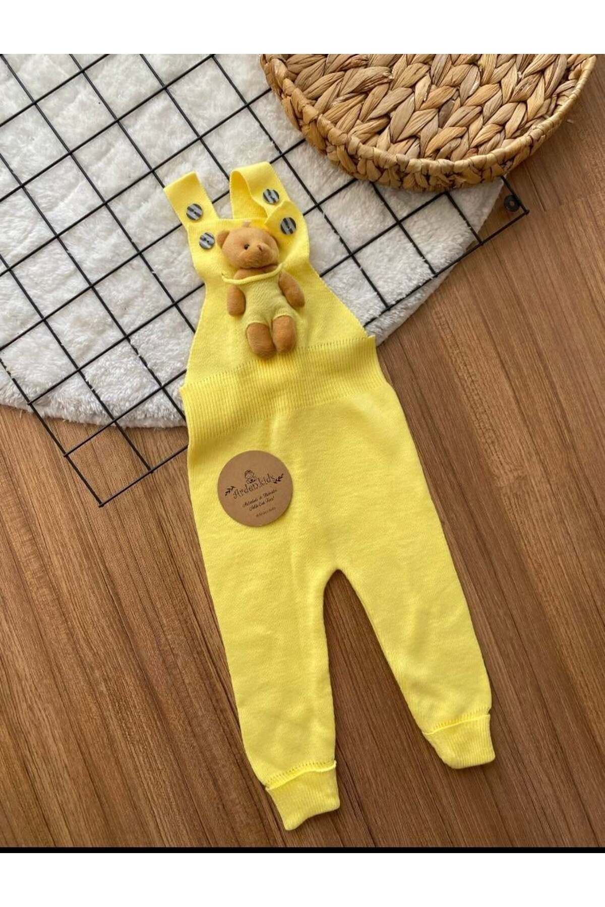 ArdenKids 0-5 Yaş Sarı Teddy Örme Salopet