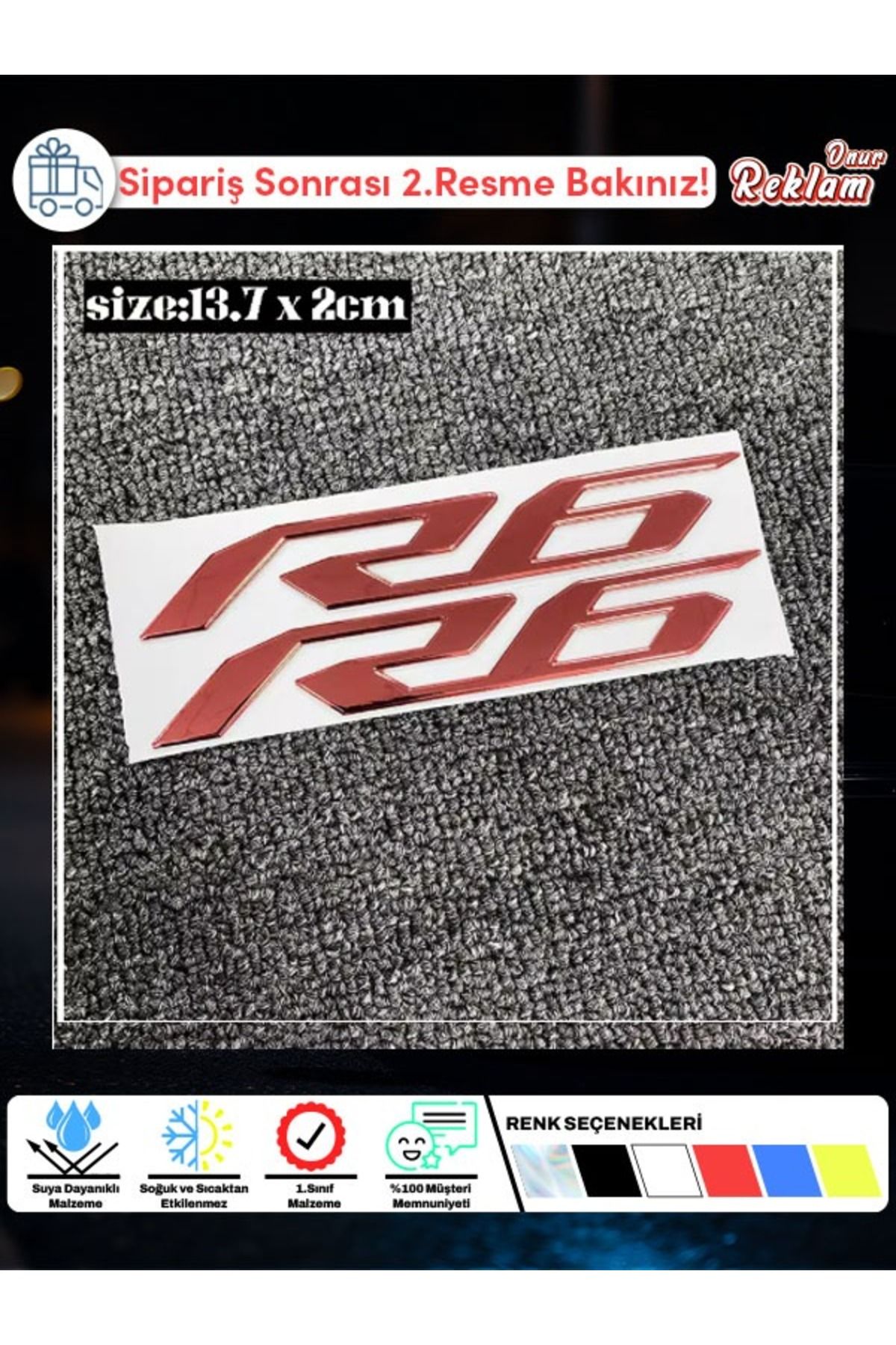 Onur Reklam Yamaha R6 Yazılı Sticker 2’li Set – Suya Dayanıklı Motorsiklet Etiketi