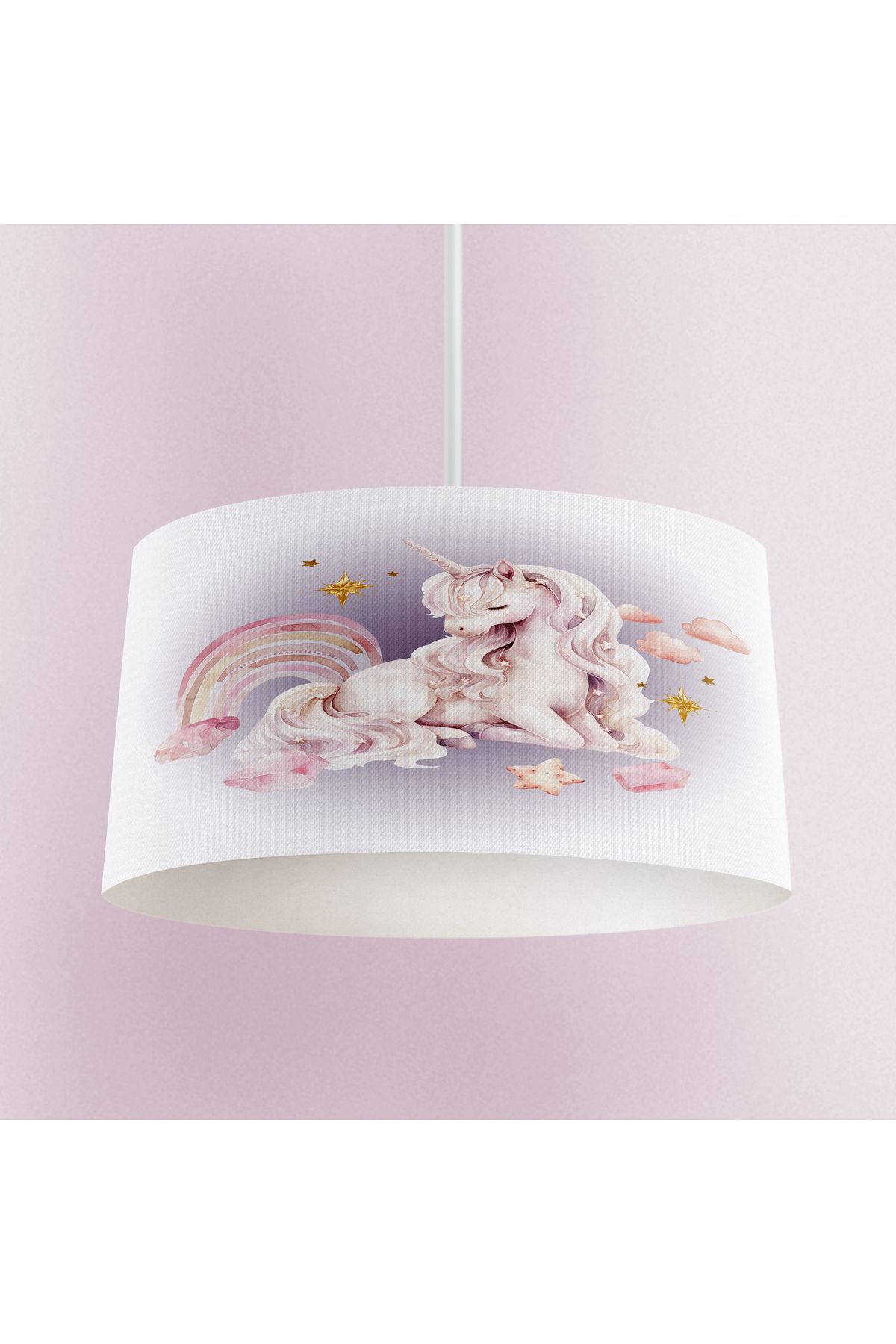 Talia Home Mor Unicorn Desenli Çocuk Odası Sarkıt Avize TLAV-321